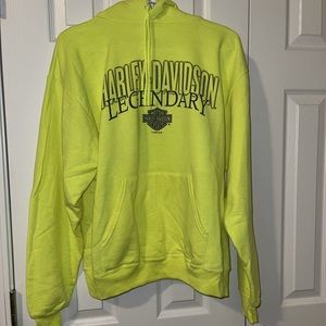 EUC Harley-Davidson Neon Yellow Hoodie size Large